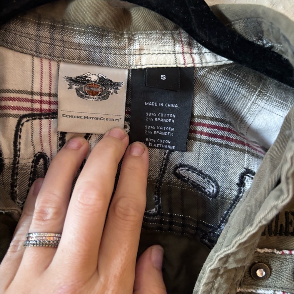 Harley Davidson Olive Green Jacket size small - Picture 2 of 7